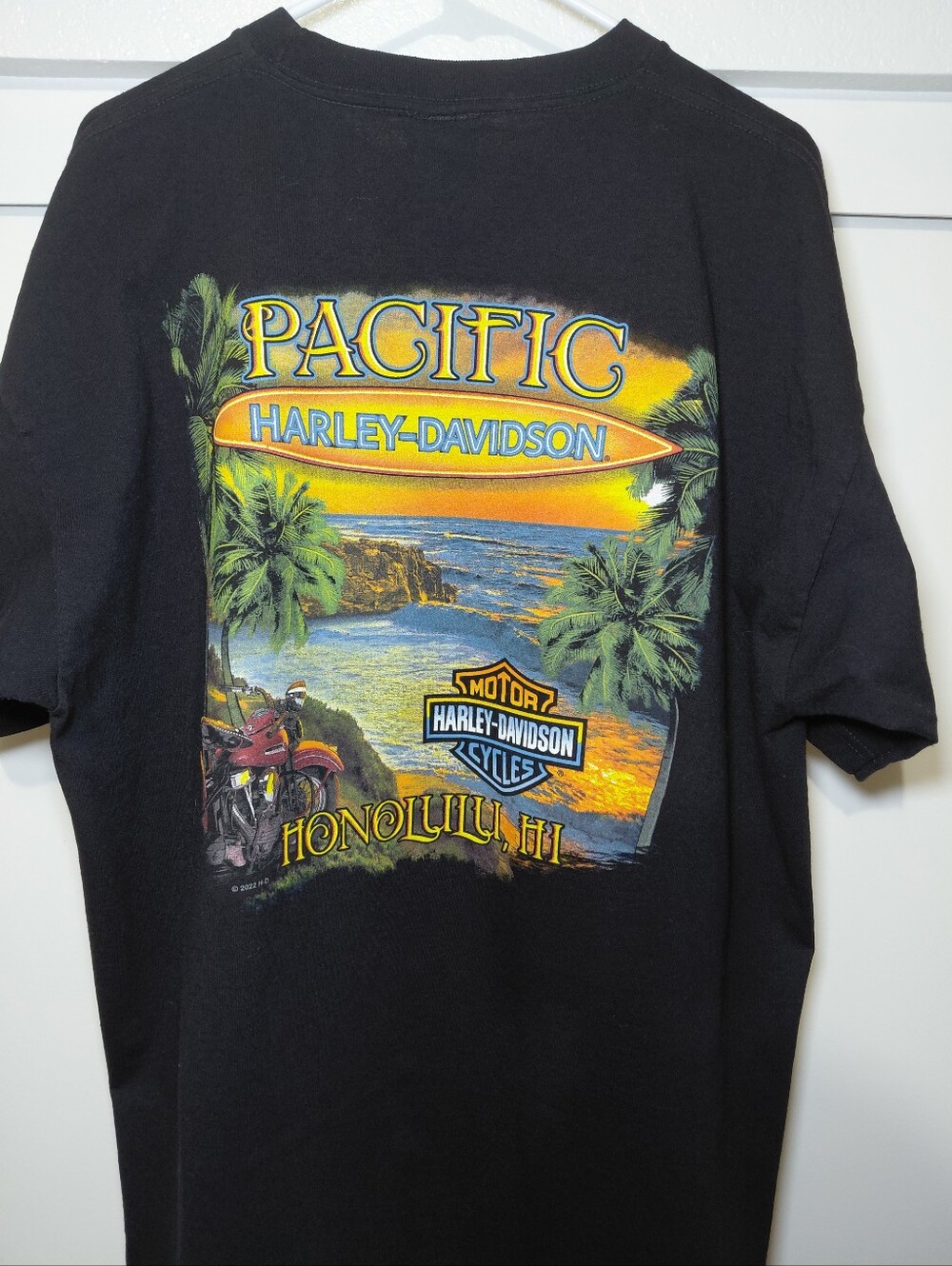 Harley Davidson T-shirt Men's Size 2XL Pacific Honolulu, HI Black